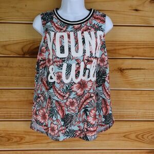 Divided by H&M Activewear Tank Top Womens Size‎ M Colorful Floral Young & Wild